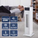 NNEDSZ Pronti Electric Tower Heater PTC Ceramic 2000W White