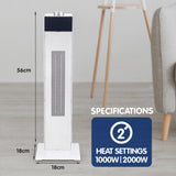 NNEDSZ Pronti Electric Tower Heater PTC Ceramic 2000W White