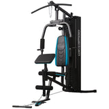 NNEDSZ Powertrain JX-300 Multi Station Home Gym 44kg Weight Stack Cable Machine, Curl Pad Leg Extension and Pull-down Bar