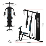 NNEDSZ Powertrain JX-300 Multi Station Home Gym 44kg Weight Stack Cable Machine, Curl Pad Leg Extension and Pull-down Bar