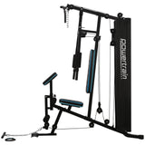 NNEDSZ Powertrain JX-300 Multi Station Home Gym 44kg Weight Stack Cable Machine, Curl Pad Leg Extension and Pull-down Bar