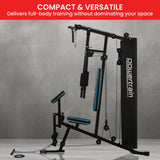 NNEDSZ Powertrain JX-300 Multi Station Home Gym 44kg Weight Stack Cable Machine, Curl Pad Leg Extension and Pull-down Bar