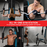 NNEDSZ Powertrain JX-300 Multi Station Home Gym 44kg Weight Stack Cable Machine, Curl Pad Leg Extension and Pull-down Bar