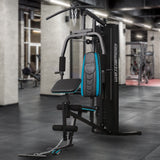 NNEDSZ Powertrain JX-300 Multi Station Home Gym 44kg Weight Stack Cable Machine, Curl Pad Leg Extension and Pull-down Bar