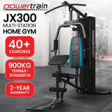 NNEDSZ Powertrain JX-300 Multi Station Home Gym 44kg Weight Stack Cable Machine, Curl Pad Leg Extension and Pull-down Bar