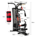 NNEDSZ Home Gym Multi Station with Boxing Punching Bag Speed Ball