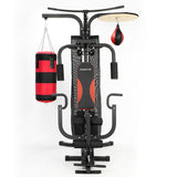 NNEDSZ Home Gym Multi Station with Boxing Punching Bag Speed Ball