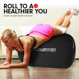 NNEDSZ Sports Inflatable Gymnastics Air Barrel Exercise Roller 120 x 75cm - Black