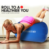 NNEDSZ Sports Inflatable Gymnastics Air Barrel Exercise Roller 120 x 75cm - Blue