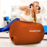 NNEDSZ Powertrain Sports Inflatable Gymnastics Air Barrel Exercise Roller 120 x 75cm - Orange