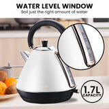 NNEDSZ Pronti Rose Trim Collection Toaster & Kettle Bundle - White