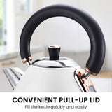 NNEDSZ Pronti Rose Trim Collection Toaster & Kettle Bundle - White