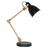 NNEDSZ Sarantino Adjustable Metal Table Lamp In Black And Gold