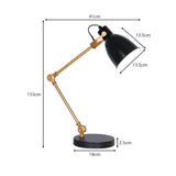 NNEDSZ Sarantino Adjustable Metal Table Lamp In Black And Gold