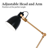 NNEDSZ Sarantino Adjustable Metal Table Lamp In Black And Gold