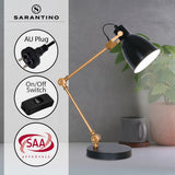 NNEDSZ Sarantino Adjustable Metal Table Lamp In Black And Gold