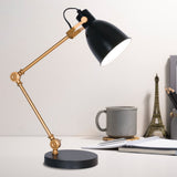 NNEDSZ Sarantino Adjustable Metal Table Lamp In Black And Gold
