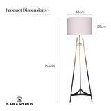 NNEDSZ Sarantino Metal Tripod Electric Floor Lamp Gradient Finish