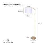 NNEDSZ Sarantino Metal Floor Lamp Brass Finish Adjustable Height