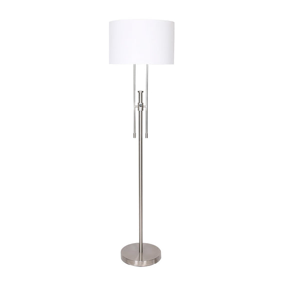 NNEDSZ Sarantino Brushed Nickel Height-Adjustable Metal Floor Lamp