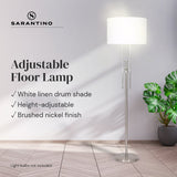NNEDSZ Sarantino Brushed Nickel Height-Adjustable Metal Floor Lamp