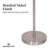 NNEDSZ Sarantino Brushed Nickel Height-Adjustable Metal Floor Lamp