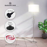 NNEDSZ Sarantino Brushed Nickel Height-Adjustable Metal Floor Lamp