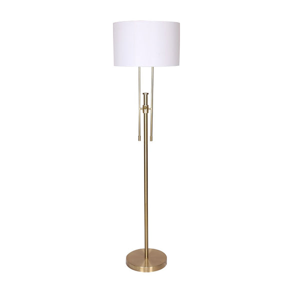 NNEDSZ Sarantino Brushed Gold Height-Adjustable Metal Floor Lamp