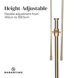 NNEDSZ Sarantino Brushed Gold Height-Adjustable Metal Floor Lamp