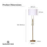 NNEDSZ Sarantino Brushed Gold Height-Adjustable Metal Floor Lamp