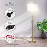 NNEDSZ Sarantino Brushed Gold Height-Adjustable Metal Floor Lamp