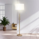 NNEDSZ Sarantino Brushed Gold Height-Adjustable Metal Floor Lamp