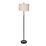 NNEDSZ Sarantino Metal Floor Lamp with Cream Drum Shade
