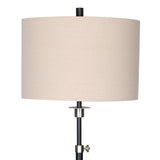 NNEDSZ Sarantino Metal Floor Lamp with Cream Drum Shade