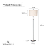 NNEDSZ Sarantino Metal Floor Lamp with Cream Drum Shade