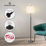 NNEDSZ Sarantino Metal Floor Lamp with Cream Drum Shade