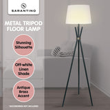 NNEDSZ Sarantino Tripod Floor Lamp in Metal and Antique Brass