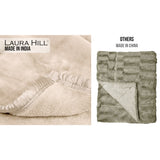 NNEDSZ Laura Hill 800-gsm Faux Mink Throw Rug Blanket Queen Size Double-sided Large 220 X 240cm Heavy - Cream
