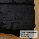 NNEDSZ Laura Hill 800-gsm Faux Mink Throw Rug Blanket Queen Size Double-sided Large Super Luxurious Soft Heavy - Black