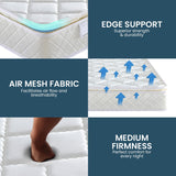 NNEDSZ Laura Hill Mattress Queen Size Pillow Top Pocket Spring High Density Foam 22cm