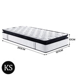NNEDSZ Laura Hill King Single Mattress Bed Size Euro Top 5 Zone Spring Foam 32cm