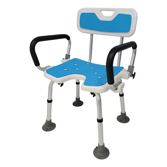 NNEDSZ Orthonica Height Adjustable Aluminium Shower Chair With Adjustable Armrests