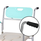 NNEDSZ Orthonica Commode Chair With Castors Aluminium Frame Footrest Soft Push Handles