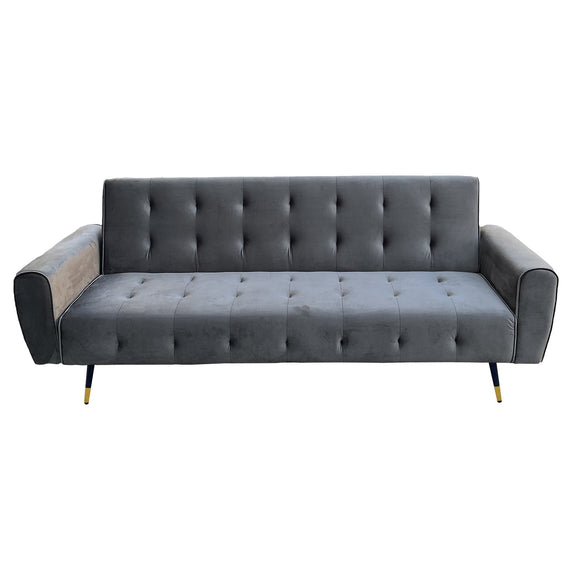 NNEDSZ Sarantino Ava 3-seater Tufted Velvet Sofa Bed By Sarantino - Dark Grey
