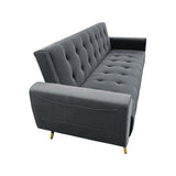 NNEDSZ Sarantino Ava 3-seater Tufted Velvet Sofa Bed By Sarantino - Dark Grey