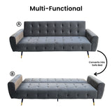 NNEDSZ Sarantino Ava 3-seater Tufted Velvet Sofa Bed By Sarantino - Dark Grey
