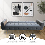 NNEDSZ Sarantino Ava 3-seater Tufted Velvet Sofa Bed By Sarantino - Dark Grey