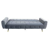 NNEDSZ Sarantino Ava 3-seater Tufted Velvet Sofa Bed By Sarantino - Light Grey