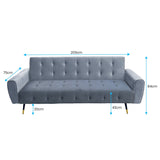 NNEDSZ Sarantino Ava 3-seater Tufted Velvet Sofa Bed By Sarantino - Light Grey