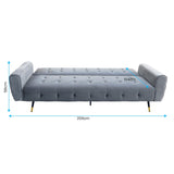 NNEDSZ Sarantino Ava 3-seater Tufted Velvet Sofa Bed By Sarantino - Light Grey